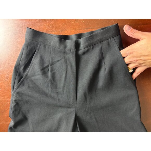 Vintage 70s Anne Klein Black Ultra Wide Leg Palazzo Trousers Dress Pants Size 2 - Picture 5 of 12